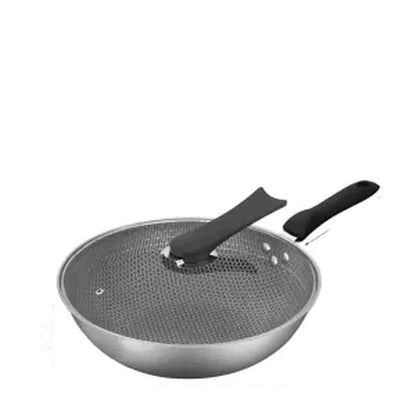 Stainless Steel Wok: No Oily Smoke, Non-stick, Household Cookware