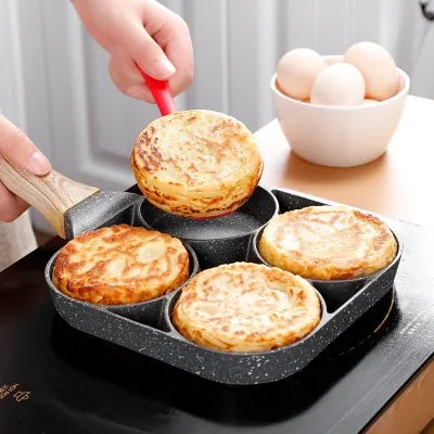 Four-Hole Non-Stick Omelet Pan: Versatile Breakfast Cookware